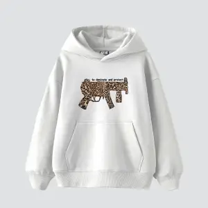 Dominate And Project Baskılı Oversize Unisex Premium Beyaz