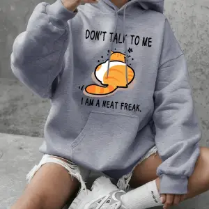 Dont Talk To Me Cat Baskılı Kapüşonlu Üstler Kadın Temel Ürünleri Bisiklet Yaka Tişörtü Günl