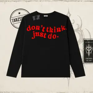 Dont Think Just Do Biskilet Yaka  Long Sleeve Beyaz