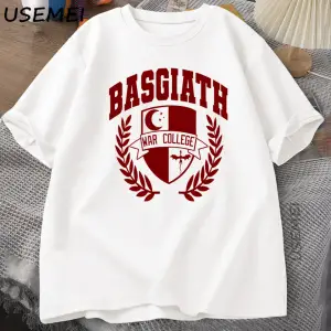 Dördüncü Kanat baskılı tişört Basgiath Savaş Koleji Ejderha Rider Bookish T Shirt Erkek Kadın 2987