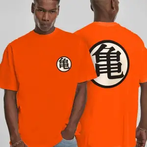 Dragon Ball Goku Logo Ön Arka Baskılı Unisex Turuncu