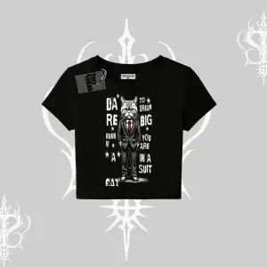 Dream Big Yazılı Takım Elbiseli Kedi Baskılı Babby Tee Tshirt