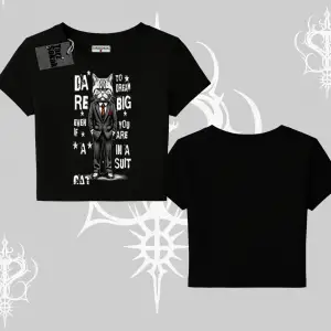 Dream Big Yazılı Takım Elbiseli Kedi Baskılı Babby Tee Tshirt