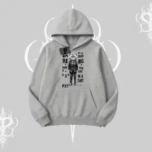 Dream Big Yazılı Takım Elbiseli Kedi Baskılı Kapşonlu Sweatshirt