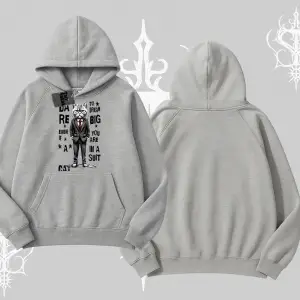 Dream Big Yazılı Takım Elbiseli Kedi Baskılı Kapşonlu Sweatshirt