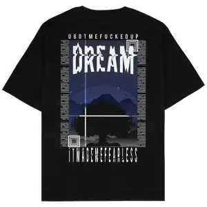Dream Siyah Oversize Unisex T-shirt