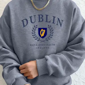 Dublin İrlanda Mektup Baskılı Kapüşonlu Kazaklar Erkek Yumuşak Sıcak Kapüşonlular Cep Sonbaha