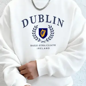 Dublin İrlanda Mektup Baskılı Kapüşonlu Kazaklar Erkek Yumuşak Sıcak Kapüşonlular Cep Sonbaha