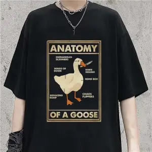Duck Anatomy Baskılı Beyaz Unisex Oversize