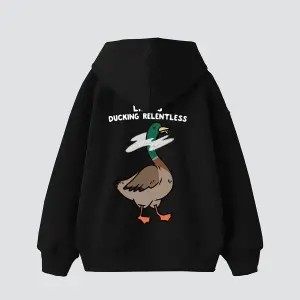 Ducking Relentless Baskılı Oversize Unisex Premium Beyaz