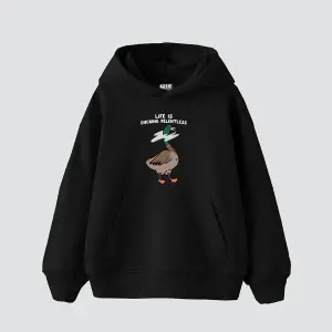Ducking Relentless Baskılı Oversize Unisex Premium Beyaz