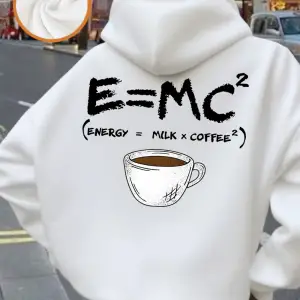 Düşünürken Kahve Gerekir Baskılı Kapüşonlu Kadın Günlük Cepli Kazak Kışlık Polar Sıcak Sweats