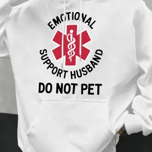 Duygusal Destek Eşinizi Sarmayın Baskılı Erkek Kapüşonlu Üstleri Hip Hop Modası Kapüşonlu Son