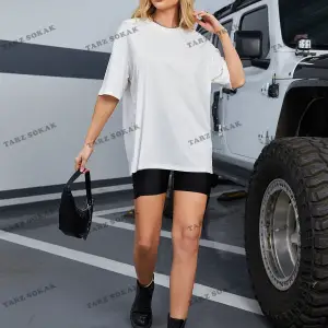 DÜZ  4 BASKISIZ Baskılı Oversize Kalıp Unisex T-shirt