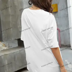 DÜZ  5 BASKISIZ Baskılı Oversize Kalıp Unisex T-shirt