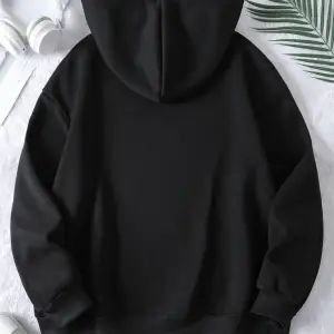 DÜZ Renkli Baskılı Oversize Kapüşonlu Sweatshirt Beyaz