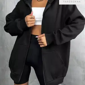 Düz Siyah Unisex Oversize