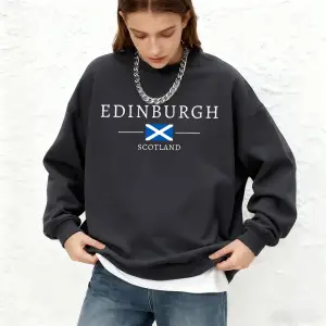 Edinburgh İskoçya Bayrağı Baskılar Bayan Kapüşonlular Sonbahar Sıcak Koşu Tişörtü Günlük Büyü