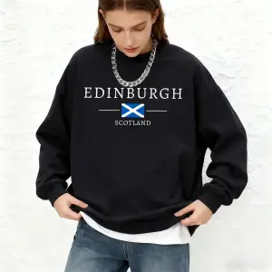 Edinburgh İskoçya Bayrağı Baskılar Bayan Kapüşonlular Sonbahar Sıcak Koşu Tişörtü Günlük Büyü