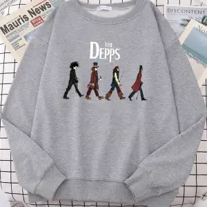 Edward Scissorhands sihirbaz korsan beyefendi kazak kadınlar Harajuku rahat Hoody moda yumuşa