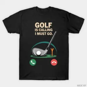 Eğlenceli Golf Telefon Ekranı Golf Çağırıyor Gitmeliyim Tişörtü Erkekler Kadınlar İçin %100 P