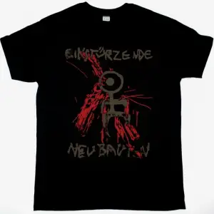 EINSTÜRZENDE NEUBAUTEN RICHTERSKALA87 NEW BLACK T-SHIRT ÖN BASKILI