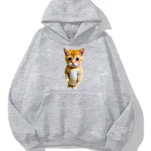 El Gato Tatlı Ve Piskopat Kedi oversize ünisex sweatshirt gri