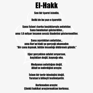 El Hakk Özel Tasarım Tişört satın almadan açıklama ve görsel açıklamayı OKUYUN!