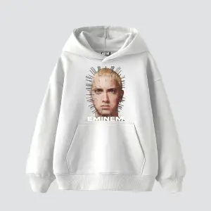 Eminem Baskılı Oversize Unisex Premium Beyaz
