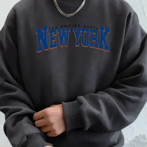 Empire State New York Print Man Polar Cepli Kapüşonlu Üst Sokak Sporları Tişörtü O-Yaka Günlü