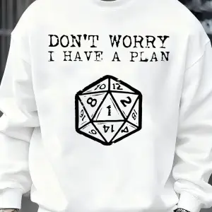 Endişelenmeyin, bir planım var desenli erkek sweatshirt yaratıcı polar streetwear moda kıyafe