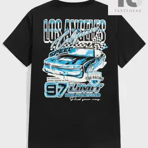 Erkek Araba ve Mektup Grafikli Tişört