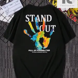 Erkek Astronot Desen Kısa Kollu T-shirt