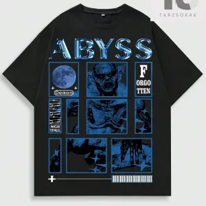 Erkek Baskılı Karakter ve Harf Desenli T-shirt