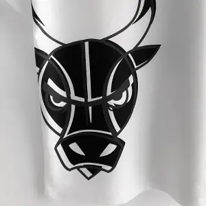 Erkek Beyaz Bulls Baskılı Oversize Bisiklet Yaka T-shirt