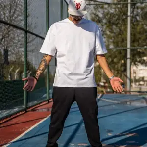 Erkek Beyaz Oversize T-shirt