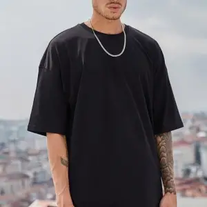 Erkek Beyaz Regular Fit Kısa Kollu Bol Kesim Pamuklu Bisiklet