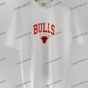 Erkek Bulls Oversize Baskılı Pamuklu Bisiklet Yaka Kısa Kollu