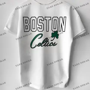 Erkek Celtic Baskılı Pamuklu Bisiklet Yaka Kısa Kollu Oversize