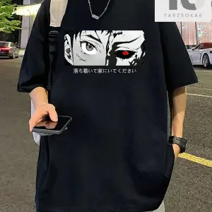 Erkek Çizgi Film Karakteri Baskılı Yuvarlak Yaka Tişört