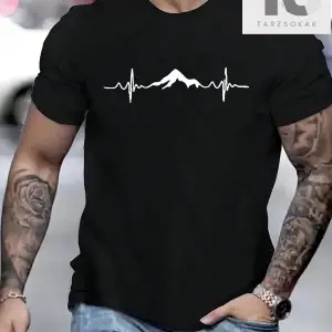 Erkek Dağ Baskılı Tişört