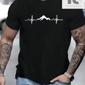 Erkek Dağ Baskılı Tişört