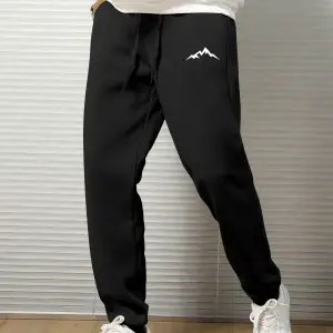 Erkek Dağ Desenli Büzgülü Bel Eşofman Altı