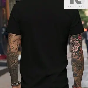 Erkek Dağ Ve Yazı Baskılı T-Shirt