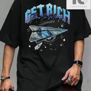 Erkek Dolar İşareti ve Harf Baskılı Yuvarlak Yaka Kısa Kollu Tişört