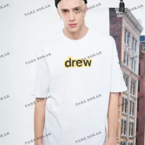 Erkek Drew Yazı Tshirt