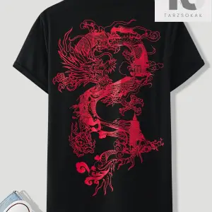 Erkek Ejderha Grafikli Tişört