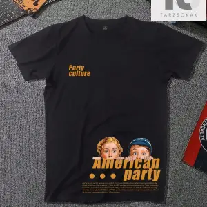 Erkek Figürlü ve Sloganlı Grafik Tişört