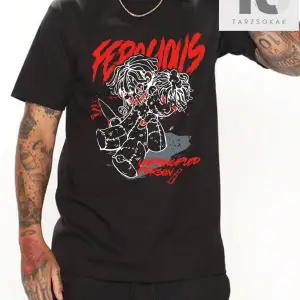 Erkek Kafatası Desenli Kısa Kollu Tişört