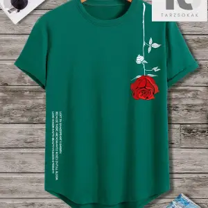 Erkek Karikatür Desenli Yuvarlak Yaka Kısa Kollu Tişört